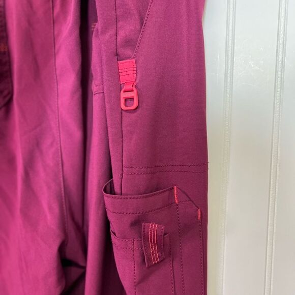 Women's Burgundy Cargo Pants - Picture 7 of 13